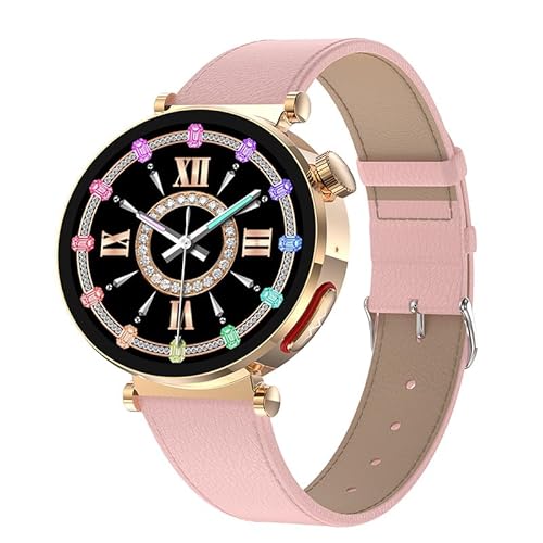 AngLink Zelara Damen Smartwatch mit Vitalanzeige – Fitnessuhr mit Herzfrequenztrend, Schlafanalyse, SpO2-Anzeige & Schrittzähler – Elegantes Design, kompatibel mit Android & iOS (Gold-A) von AngLink