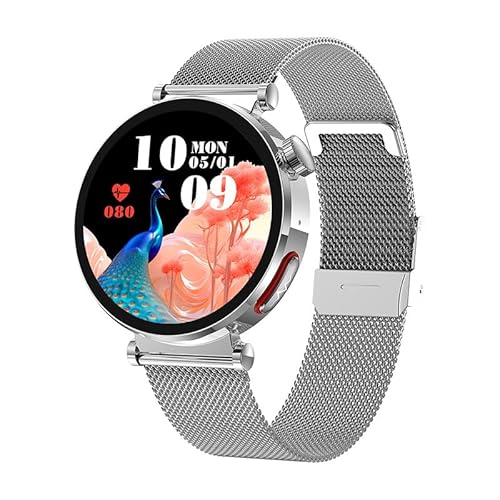 AngLink Zelara Damen Smartwatch mit Vitalanzeige – Fitnessuhr mit Herzfrequenztrend, Schlafanalyse, SpO2-Anzeige & Schrittzähler – Elegantes Design, kompatibel mit Android & iOS (Silber) von AngLink