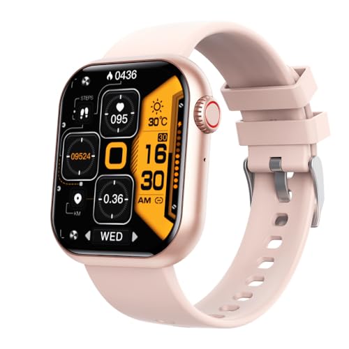 AngLink Zelara Smartwatch 2024 – Fitnessuhr mit Vitaldatenanzeige, Herzfrequenz- & Schlafüberwachung, Aktivitätstracker, Wasserdicht, kompatibel mit Android & iOS (Rosa) von AngLink