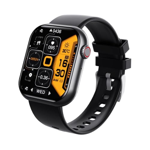 AngLink Zelara Smartwatch 2024 – Fitnessuhr mit Vitaldatenanzeige, Herzfrequenz- & Schlafüberwachung, Aktivitätstracker, Wasserdicht, kompatibel mit Android & iOS (Schwarz) von AngLink