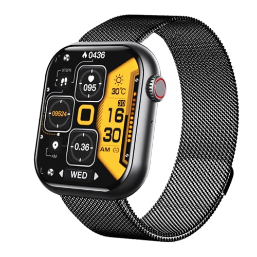 AngLink Zelara Smartwatch 2024 – Fitnessuhr mit Vitaldatenanzeige, Herzfrequenz- & Schlafüberwachung, Aktivitätstracker, Wasserdicht, kompatibel mit Android & iOS (Schwarz-A) von AngLink