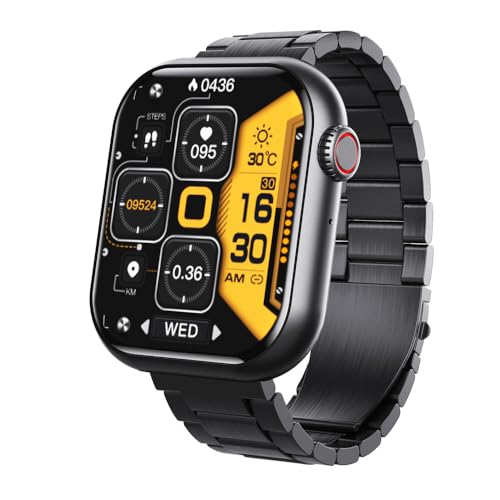 AngLink Zelara Smartwatch 2024 – Fitnessuhr mit Vitaldatenanzeige, Herzfrequenz- & Schlafüberwachung, Aktivitätstracker, Wasserdicht, kompatibel mit Android & iOS (Schwarz-B) von AngLink