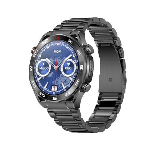 AngLink Zelara Smartwatch mit Bluetooth-Anruffunktion – Fitnessuhr mit Vitaldatenanzeige, Herzfrequenztrend, Schlafanalyse & Schrittzähler – IP68 wasserdicht, kompatibel Android & iOS (Schwarz-A) von AngLink