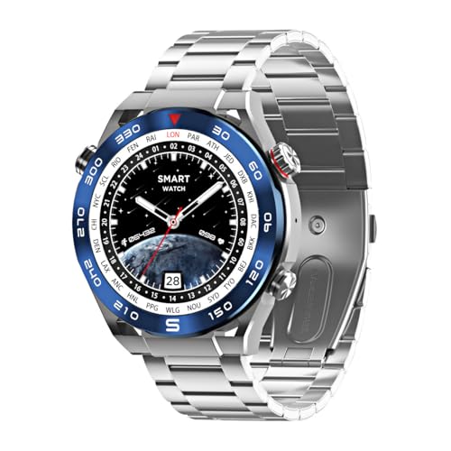 AngLink Zelara Smartwatch mit Bluetooth-Anruffunktion – Fitnessuhr mit Vitaldatenanzeige, Herzfrequenztrend, Schlafanalyse & Schrittzähler – IP68 wasserdicht, kompatibel Android & iOS (Silber-A) von AngLink