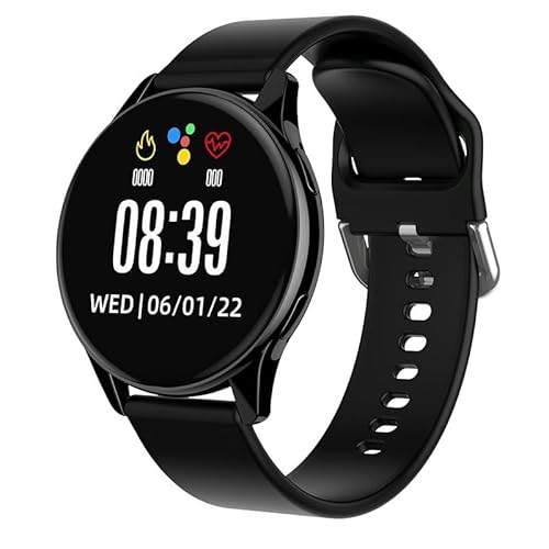 AngLink gesundpur Vital Pulse Intelligente Smartwatch mit Herzfrequenzmessung-Fitness Tracker mit Schrittzähler, Schlafanalyse, Kalender, Kamera-Steuerung-Kompatibel mit Android & iOS (Schwarz) von AngLink