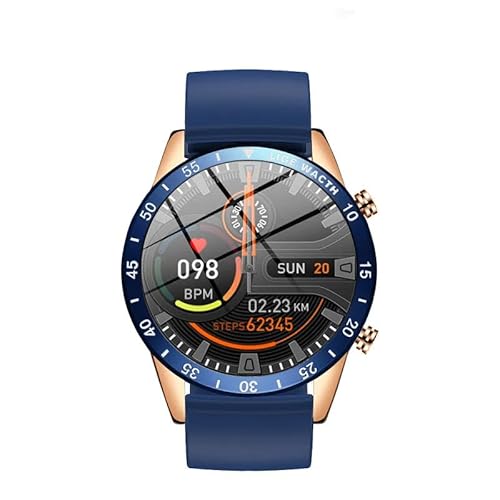AngLink gesundpur Vital Pulse Smartwatch mit Telefonfunktion – 1,85" Touchscreen, wasserdichte Fitnessuhr mit Pulsmesser, Schrittzähler, Sportmodi – Kompatibel mit Android & iOS (Blau-A) von AngLink