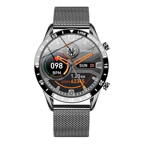 AngLink gesundpur Vital Pulse Smartwatch mit Telefonfunktion – 1,85" Touchscreen, wasserdichte Fitnessuhr mit Pulsmesser, Schrittzähler, Sportmodi – Kompatibel mit Android & iOS (Schwarz-A) von AngLink