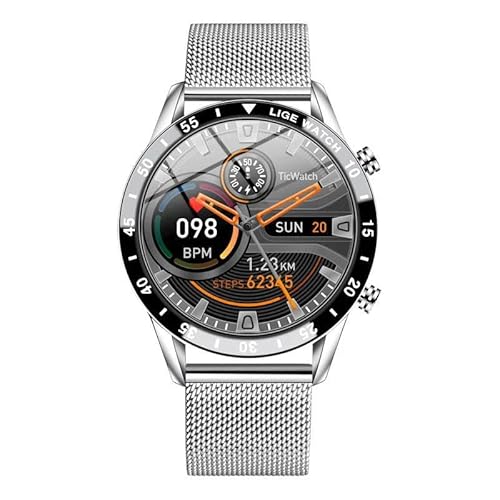 AngLink gesundpur Vital Pulse Smartwatch mit Telefonfunktion – 1,85" Touchscreen, wasserdichte Fitnessuhr mit Pulsmesser, Schrittzähler, Sportmodi – Kompatibel mit Android & iOS (Silber-A) von AngLink