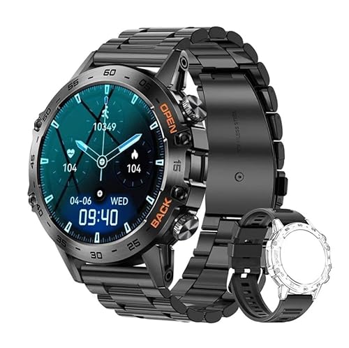 AngLink zelara Luxus 1.39" Bluetooth Anruf Smartwatch Männer Sport Fitness Uhren | IP68 wasserdichte Smartwatch, Sport, Fitness, wasserdicht– Kompatibel mit Android & iOS (Orange-B) von AngLink