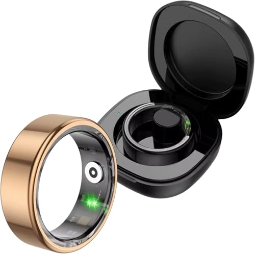 Fitorb Smart Ring Pro für Damen und Herren – Gesundheitsring mit Herzfrequenzmesser, Schlafanalyse, Schrittzähler – Fitness Tracker kompatibel mit iOS & Android (Gold,8# 18.1mm) von AngLink