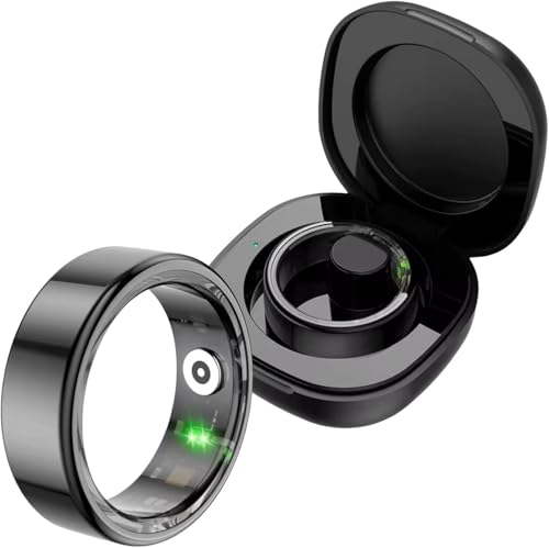 Fitorb Smart Ring Pro für Damen und Herren – Gesundheitsring mit Herzfrequenzmesser, Schlafanalyse, Schrittzähler – Fitness Tracker kompatibel mit iOS & Android (Schwarz,8# 18.1mm) von AngLink