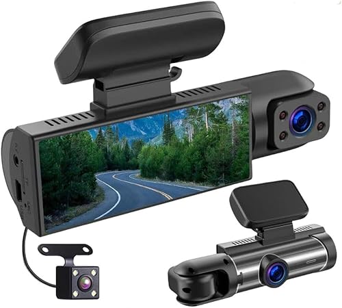 NORSKY CAM PRO - 3,16" Dashcam mit WiFi, DUAL-Kamera, 1080P Front- & Innenkamera, Infrarot Nachtsicht, 170° Weitwinkel, G-Sensor, Loop-Aufnahme, HDR Autokamera (Duale Aufnahme 32G) von AngLink