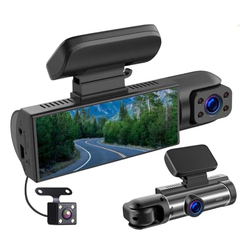 NORSKY CAM PRO - 3,16" Dashcam mit WiFi, DUAL-Kamera, 1080P Front- & Innenkamera, Infrarot Nachtsicht, 170° Weitwinkel, G-Sensor, Loop-Aufnahme, HDR Autokamera (Duale Aufnahme 64G) von AngLink