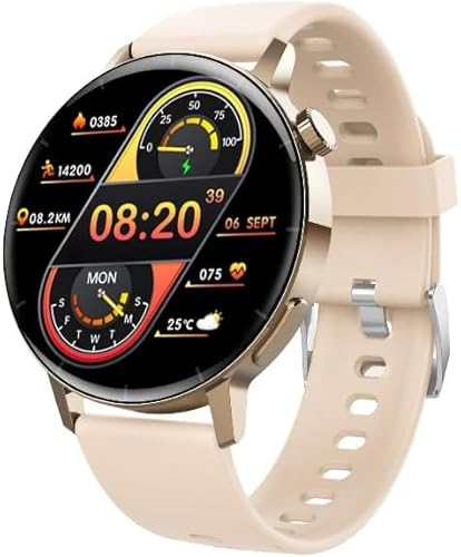 Sandberg MULTIFUNKTIONALE SMARTWATCH,1,85" Touchscreen, wasserdichte Fitnessuhr mit Herzfrequenzmesser, Schrittzähler, Anrufbenachrichtigung & Schlaftracking, Kompatibel mit Android & iOS (Gelb) von AngLink