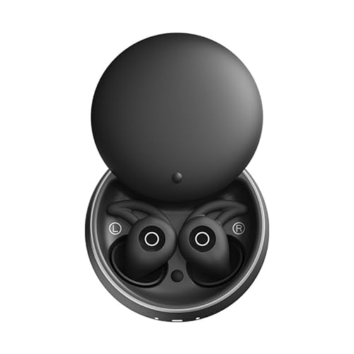 SnoozePods Pro Schlafkopfhörer für Seitenschläfer, Anti Schnarch Ohrhörer mit ANC & White Noise, Bluetooth Sleepbuds mit 24h Akku, Geräuschunterdrückung für ruhigen Schlaf (Black) von AngLink