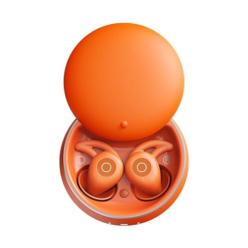 SnoozePods Pro Schlafkopfhörer für Seitenschläfer, Anti Schnarch Ohrhörer mit ANC & White Noise, Bluetooth Sleepbuds mit 24h Akku, Geräuschunterdrückung für ruhigen Schlaf (Orange) von AngLink