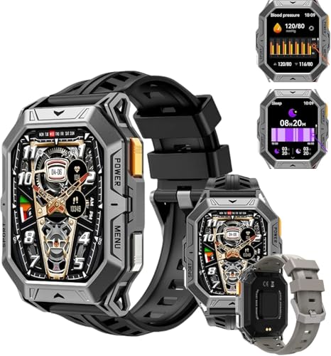 Stahl Gear stahlgear Thor 2.0 Smartwatch Herren 1000mAh, 2,13" AMOLED Display, 70+ Sportmodi, 24/7 Herzfrequenz & SpO2 Überwachung, Schlaftracker, 5ATM Wasserdicht, iOS & Android Kompatibel (Schwarz) Stahl Gear stahlgear Thor 2.0 Smartwatch Herren 1000mAh, 2,13" AMOLED Display, 70+ Sportmodi, 24/7 Herzfrequenz & SpO2 Überwachung, Schlaftracker, 5ATM Wasserdicht, iOS & Android Kompatibel (Schwarz) von AngLink