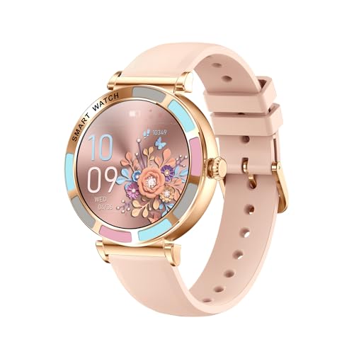 blackenx Bluetooth Sports Smartwatch，Fitness Tracker mit Herzfrequenzmessung, Kalender, Kamera-Steuerung, Schrittzähler, Schlafanalyse, kompatibel mit Android & iOS (Gold) von AngLink