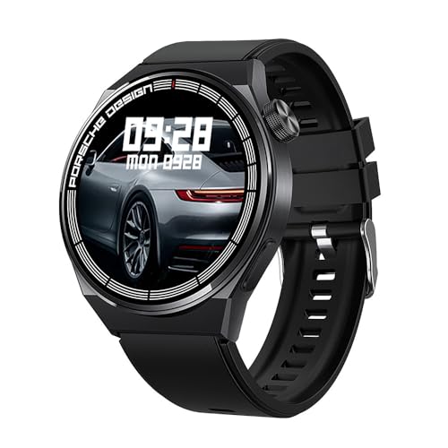 currymessi GT8 Sports Smartwatch mit Bluetooth Anruf, Fitnessuhr mit Herzfrequenz, Schlafüberwachung, HD Touchscreen, Sportuhr Wasserdicht,Kompatibel mit Android iOS (Black) von AngLink