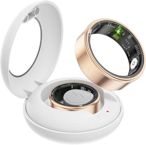 enovar ENO SMART PRO Gold Ring Fitnesstracker Schrittzähler Smartring Fitness Herren Damen Schlaf Ring Pulsmesser Smart Ring Android iOS Sport Ringe Schlaf Tracker (#11-20.6mm) von AngLink