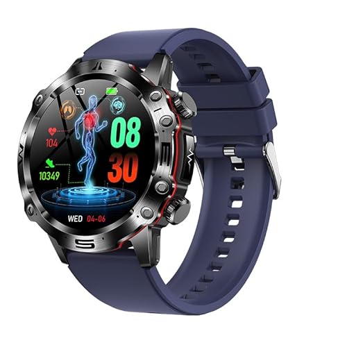 equateade Monster Smartwatch，Fitness Tracker mit Herzfrequenzmessung, Kalender, Kamera-Steuerung, Schrittzähler, Schlafanalyse, kompatibel mit Android & iOS (Blau) von AngLink