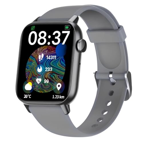 gardpro Gard Pro Health Smartwatch 2+Smartwatch，Fitness Tracker mit Herzfrequenzmessung, Kalender, Kamera-Steuerung, Schrittzähler, Schlafanalyse, kompatibel mit Android & iOS (Grau) von AngLink
