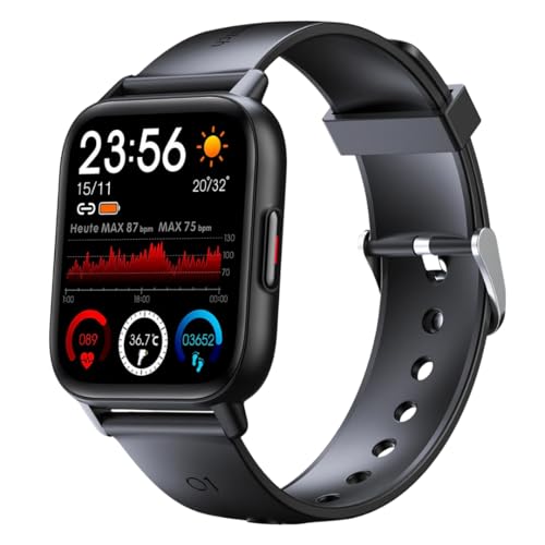 gardpro Gard Pro Health Smartwatch 2,Fitness Tracker mit Herzfrequenzmessung, Kalender, Kamera-Steuerung, Schrittzähler, Schlafanalyse, kompatibel mit Android & iOS (Schwarz) von AngLink