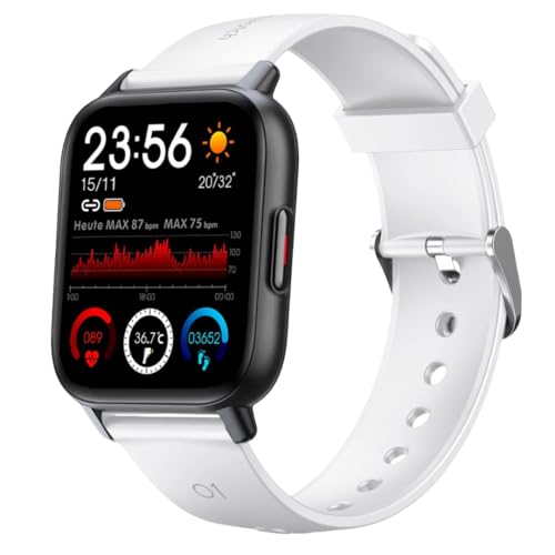 gardpro Gard Pro Health Smartwatch 2,Fitness Tracker mit Herzfrequenzmessung, Kalender, Kamera-Steuerung, Schrittzähler, Schlafanalyse, kompatibel mit Android & iOS (Weiß) von AngLink