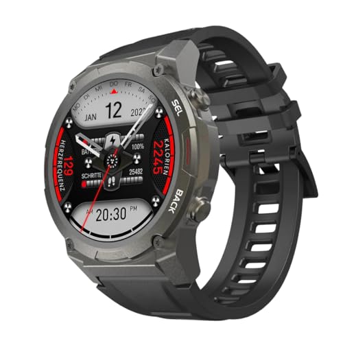 gardpro Gard Pro Ultra 2+Intelligente Smartwatch，Fitness Tracker mit Herzfrequenzmessung, Kalender, Kamera-Steuerung, Schrittzähler, Schlafanalyse, kompatibel mit Android & iOS (Schwarz) von AngLink