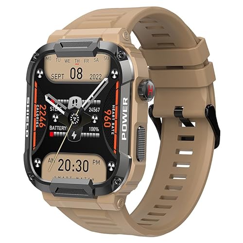 gardpro Gard Pro Ultra Intelligente Smartwatch，Fitness Tracker mit Herzfrequenzmessung, Kalender, Kamera-Steuerung, Schrittzähler, Schlafanalyse, kompatibel mit Android & iOS (Gelb) von AngLink