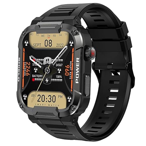 gardpro Gard Pro Ultra Intelligente Smartwatch，Fitness Tracker mit Herzfrequenzmessung, Kalender, Kamera-Steuerung, Schrittzähler, Schlafanalyse, kompatibel mit Android & iOS (Schwarz) von AngLink