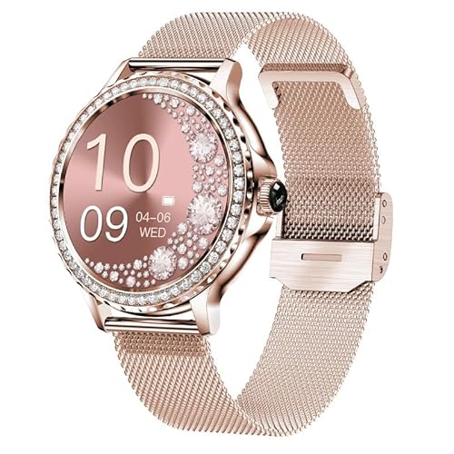 mivora Serenza Smartwatch,Fitness Tracker mit IP68 wasserdicht Herzfrequenzmessung, Kalender, Kamera-Steuerung, Schrittzähler, Schlafanalyse, kompatibel mit Android & iOS (Gold) von AngLink