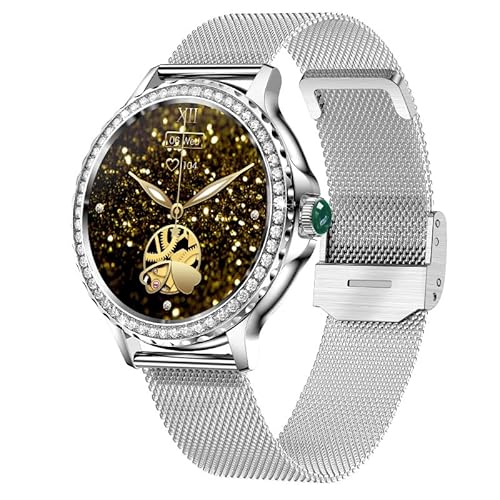 mivora Serenza Smartwatch,Fitness Tracker mit IP68 wasserdicht Herzfrequenzmessung, Kalender, Kamera-Steuerung, Schrittzähler, Schlafanalyse, kompatibel mit Android & iOS (Silber) von AngLink