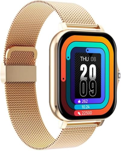 naturstep SOS Smartwatch, Sturzerkennung, Herzfrequenz-, Blutdruck- & Sauerstoffüberwachung – iOS & Android kompatibel – Gesundheitsuhr mit Langer Akkulaufzeit (Gold) von AngLink