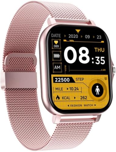 naturstep SOS Smartwatch, Sturzerkennung, Herzfrequenz-, Blutdruck- & Sauerstoffüberwachung – iOS & Android kompatibel – Gesundheitsuhr mit Langer Akkulaufzeit (Rosa) von AngLink