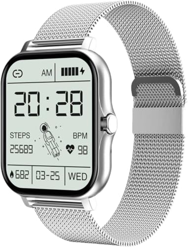 naturstep SOS Smartwatch, Sturzerkennung, Herzfrequenz-, Blutdruck- & Sauerstoffüberwachung – iOS & Android kompatibel – Gesundheitsuhr mit Langer Akkulaufzeit (Silber) von AngLink