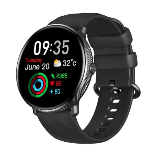 practs EveActive Intelligente Smartwatch，Fitness Tracker mit Herzfrequenzmessung, Kalender, Kamera-Steuerung, Schrittzähler, Schlafanalyse, kompatibel mit Android & iOS (Schwarz) von AngLink