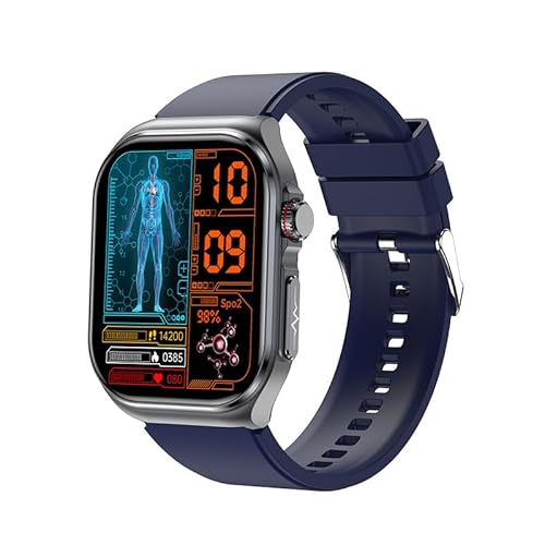 practs FITWatch PRO 2 Intelligente Smartwatch，Fitness Tracker mit Herzfrequenzmessung, Kalender, Kamera-Steuerung, Schrittzähler, Schlafanalyse, kompatibel mit Android & iOS (Blau) von AngLink