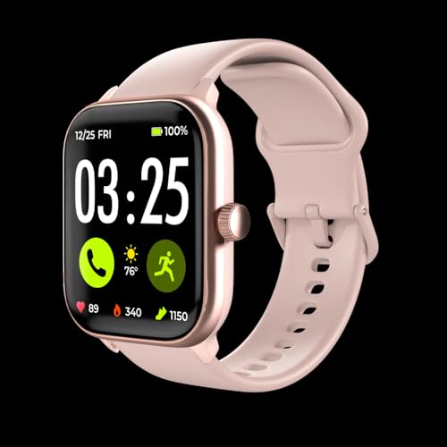 spadeandco Health Smartwatch 4 – Fitnessuhr mit Herzfrequenz- & SpO2-Messung, Schlafanalyse, AMOLED-Display, Anruf- & Kamerasteuerung, wasserdichte Sportuhr für Damen & Herren (Rosa) von AngLink