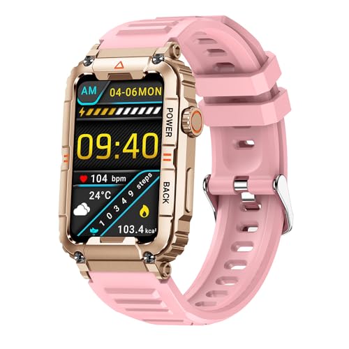 stahlgear Athena - Smartwatch mit Telefonfunktion, 1,81'' Display, Wasserdicht, Aktivitätstracker, Tracker mit Schlafmonitor, Blutdruckmessung, Sportmodi, Android und iOS (Rosa) von AngLink