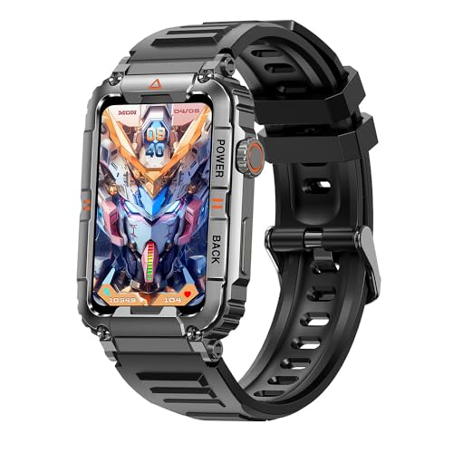 stahlgear Athena - Smartwatch mit Telefonfunktion, 1,81'' Display, Wasserdicht, Aktivitätstracker, Tracker mit Schlafmonitor, Blutdruckmessung, Sportmodi, Android und iOS (Schwarz) von AngLink