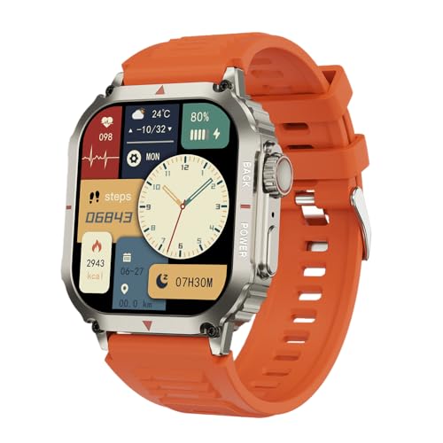 stahlgear Titan - Smartwatch,Fitness Tracker mit Herzfrequenzmessung, Kalender, Kamera-Steuerung, Schrittzähler, Schlafanalyse, kompatibel mit Android & iOS (Orange) von AngLink