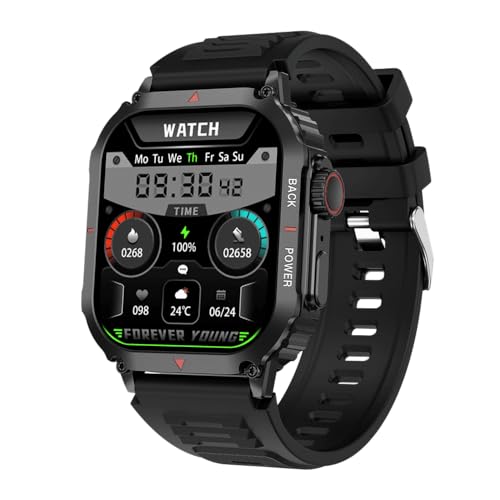stahlgear Titan - Smartwatch,Fitness Tracker mit Herzfrequenzmessung, Kalender, Kamera-Steuerung, Schrittzähler, Schlafanalyse, kompatibel mit Android & iOS (Schwarz) von AngLink