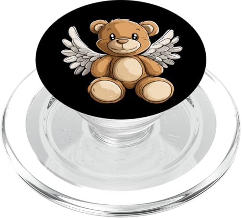 Teddybär nimmt Flug mit Engelsflügeln Outfit PopSockets PopGrip für MagSafe von Angel Teddy Bear