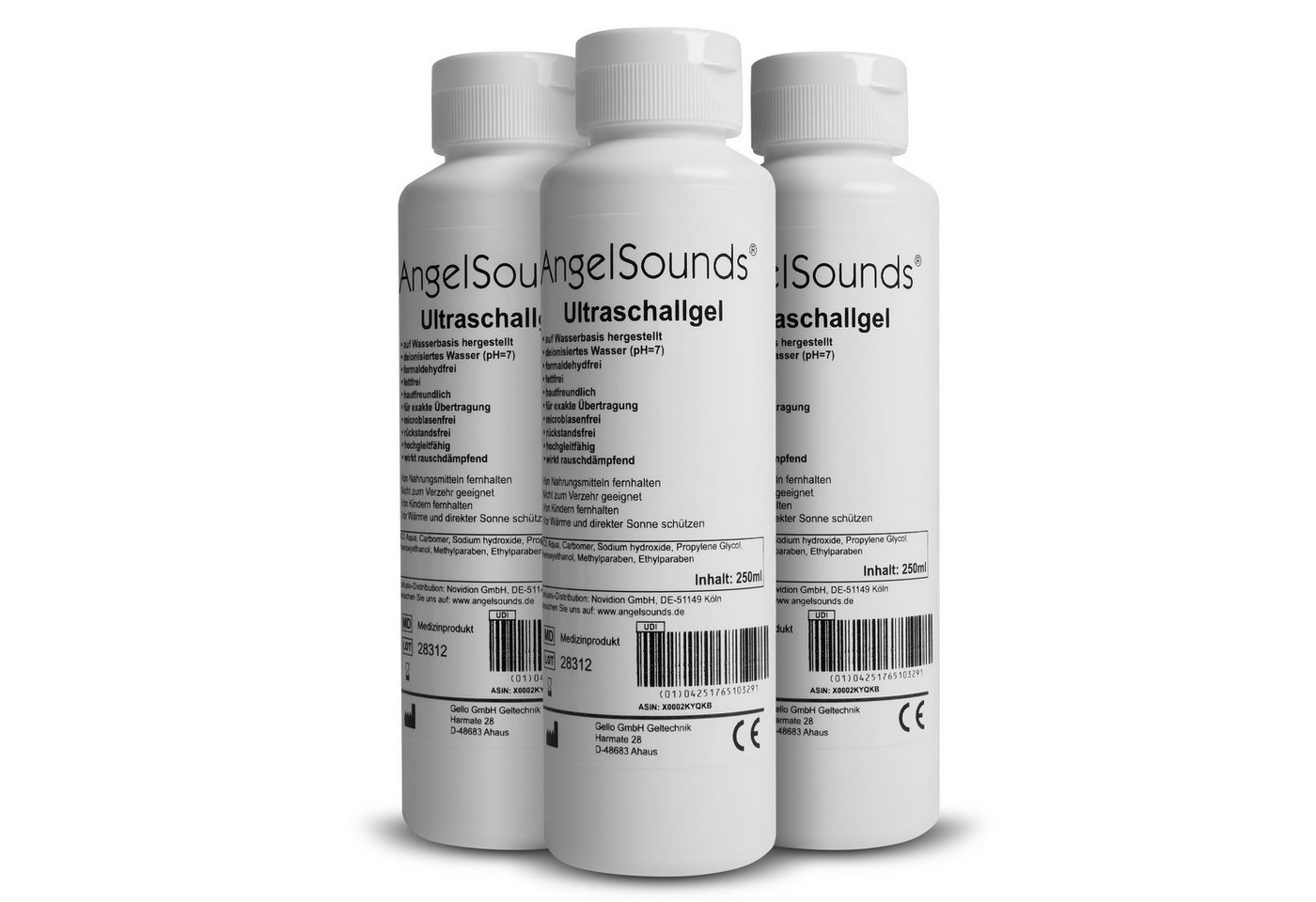 AngelSounds Babyphone Ultraschallgel - Fetal-Doppler & Sonographie Gel (3x 250ml) von AngelSounds