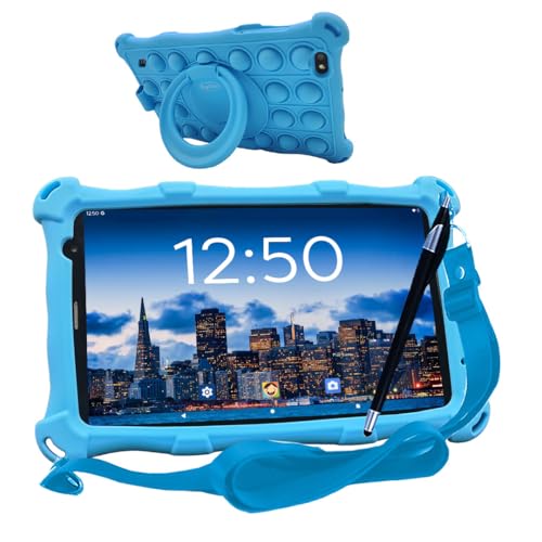 AngelTech Pro Max Tablet für Kinder – 8 Zoll HD – 4 + 3 GB RAM – 64 + 64 GB ROM – Octa 8 Core (blau) von AngelTech