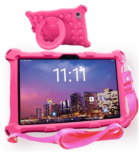 AngelTech Tablet Touchscreen für Kinder XL Pro II – 10 Zoll HD – 4 + 3 GB RAM – 64 + 128 GB ROM – Octa 8 Core (Rosa) von AngelTech