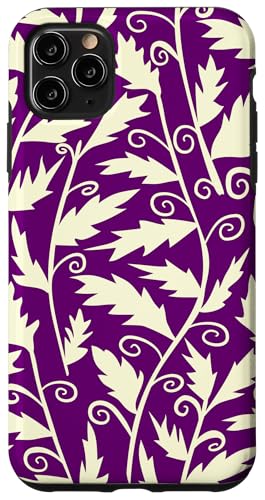 Fantasy Fern Botanisches Blätter-Design, Bordeaux und Creme Hülle für iPhone 11 Pro Max von Angela Dow Designs