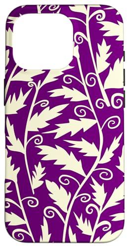 Fantasy Fern Botanisches Blätter-Design, Bordeaux und Creme Hülle für iPhone 16 Pro von Angela Dow Designs