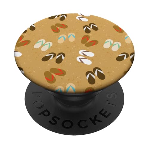 Flip Flop Sandalen am Sandstrand Mädchen Sommer Design PopSockets Klebender PopGrip von Angela Dow Designs
